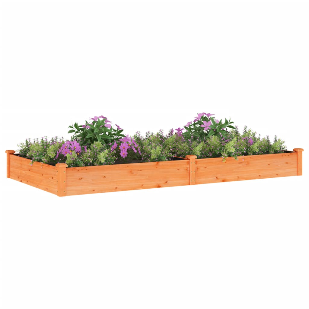 vidaXL Garden Raised Bed with Liner Brown 240x120x25 cm Solid Wood Fir