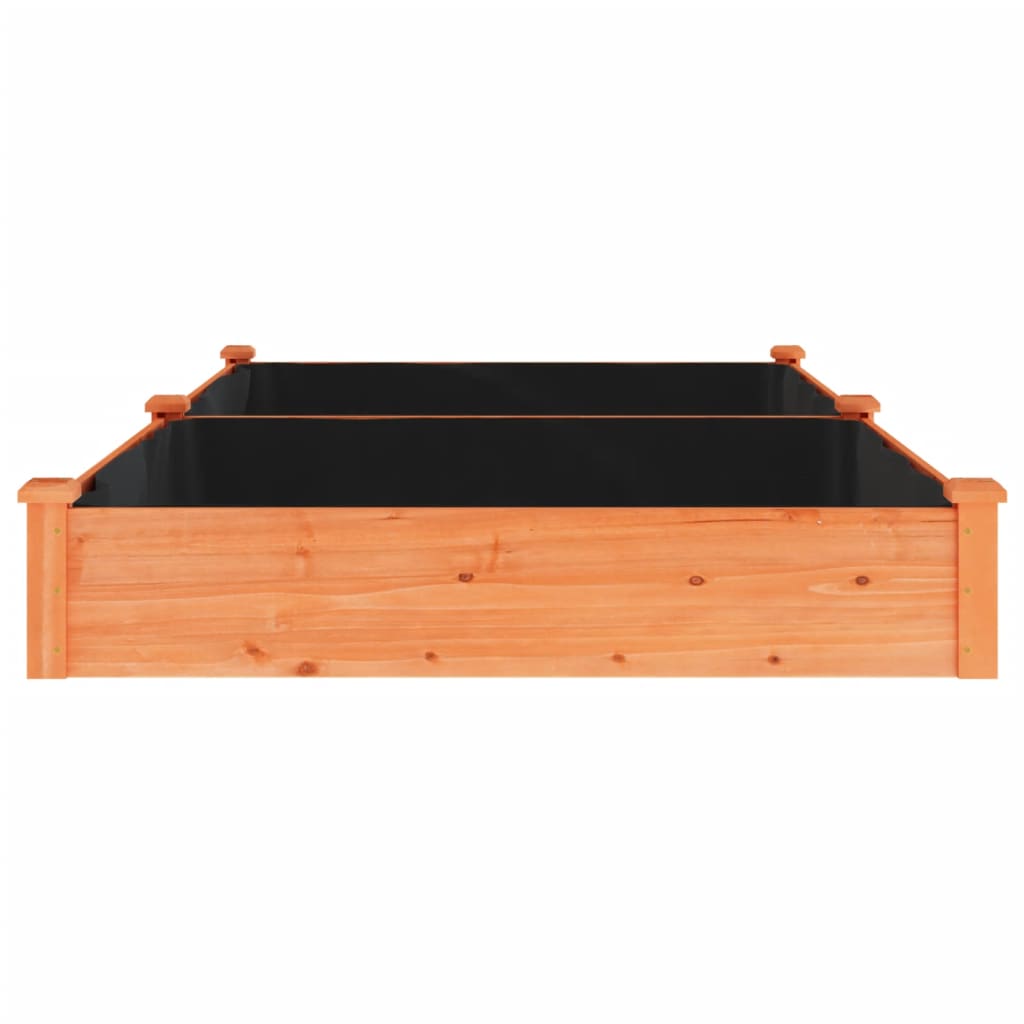 vidaXL Garden Raised Bed with Liner Brown 240x120x25 cm Solid Wood Fir