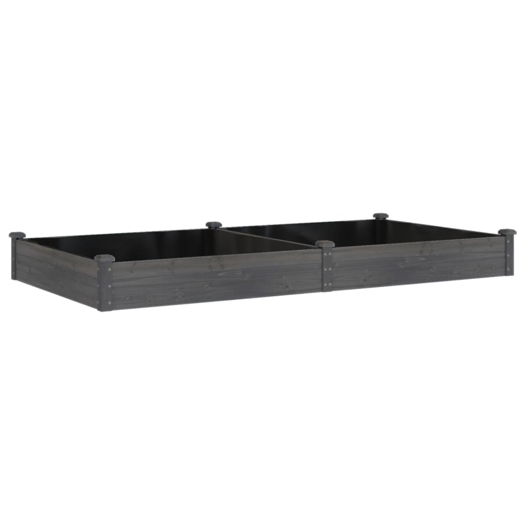 vidaXL Garden Raised Bed with Liner Grey 240x120x25 cm Solid Wood Fir