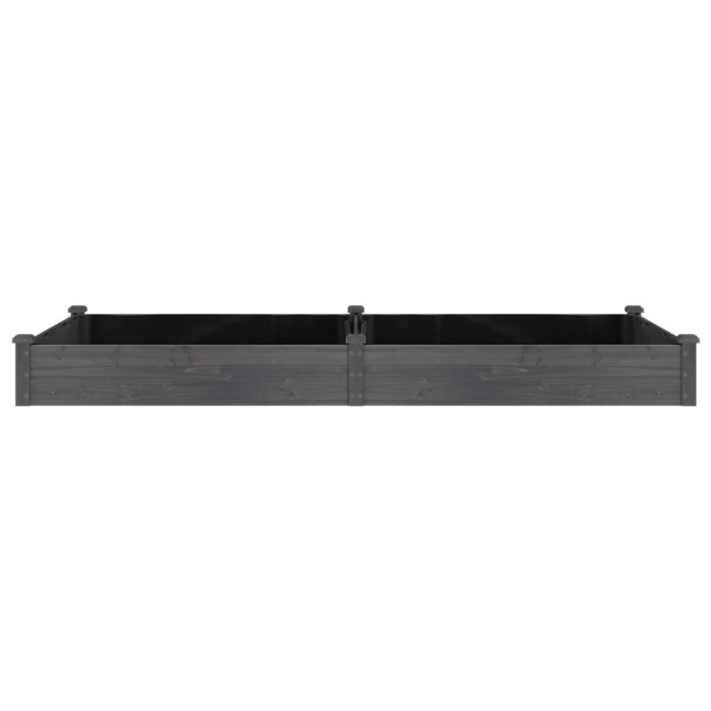 vidaXL Garden Raised Bed with Liner Grey 240x120x25 cm Solid Wood Fir