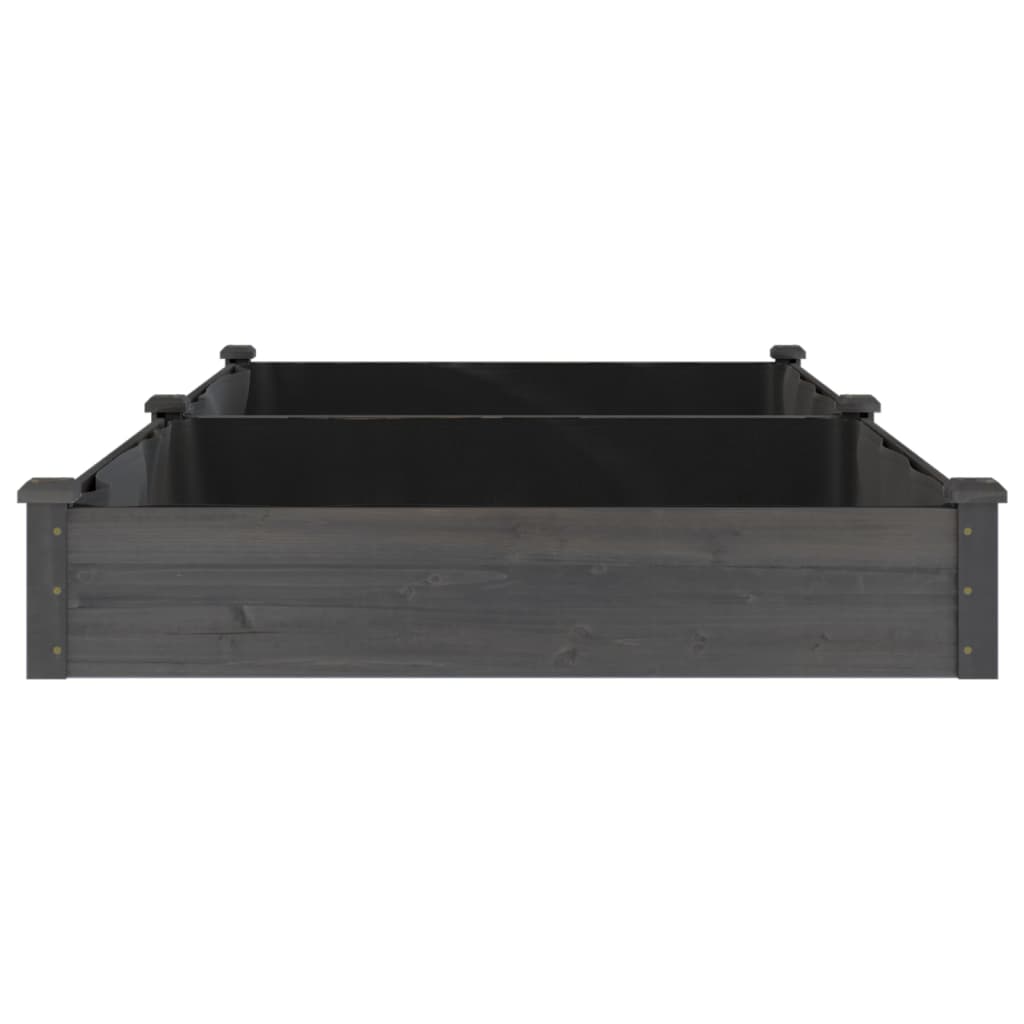vidaXL Garden Raised Bed with Liner Grey 240x120x25 cm Solid Wood Fir