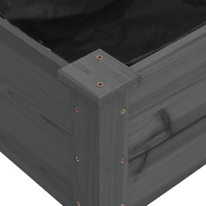 vidaXL Garden Raised Bed with Liner Grey 240x120x25 cm Solid Wood Fir