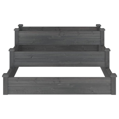 vidaXL Garden Raised Bed Grey 120x120x56 cm Solid Wood Fir