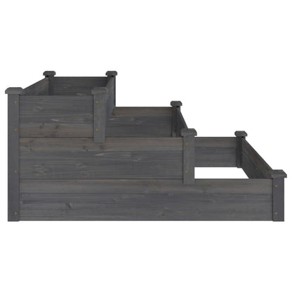 vidaXL Garden Raised Bed Grey 120x120x56 cm Solid Wood Fir
