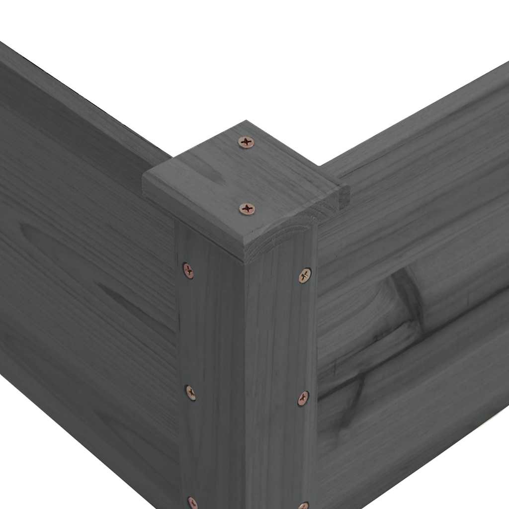 vidaXL Garden Raised Bed Grey 120x120x56 cm Solid Wood Fir