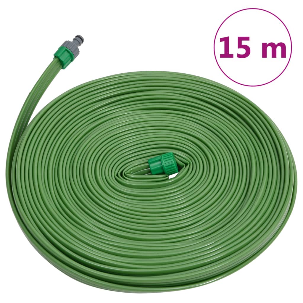 vidaXL 3-Tube Sprinkler Hose Green 15 m PVC