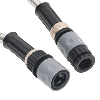 vidaXL Garden Hose with Spray Nozzle Silver 0,6" 7,5 m Stainless Steel