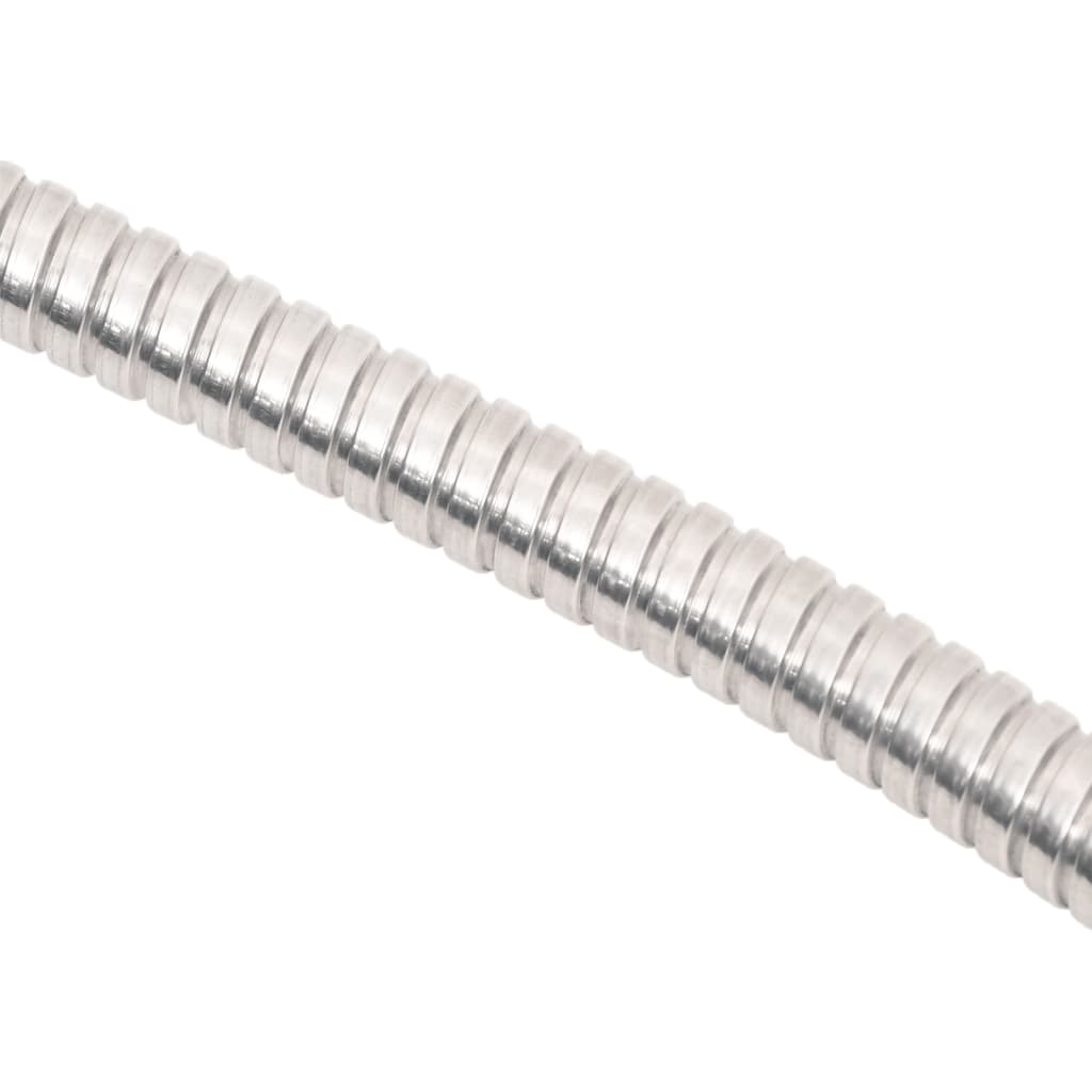 vidaXL Garden Hose with Spray Nozzle Silver 0,6" 15 m Stainless Steel