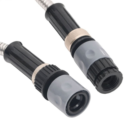 vidaXL Garden Hose with Spray Nozzle Silver 0,6" 15 m Stainless Steel