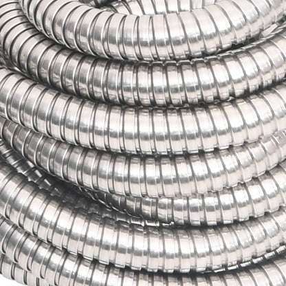 vidaXL Garden Hose with Spray Nozzle Silver 0,6" 22,5 m Stainless Steel