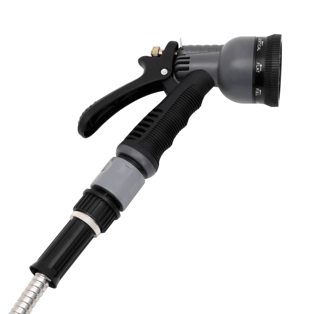 vidaXL Garden Hose with Spray Nozzle Silver 0,6" 22,5 m Stainless Steel