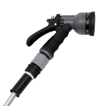 vidaXL Garden Hose with Spray Nozzle Silver 0,6" 22,5 m Stainless Steel
