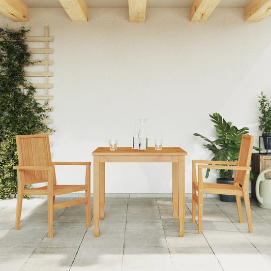 vidaXL Stackable Garden Chairs 2 pcs 56,5x57,5x91 cm Solid Wood Teak