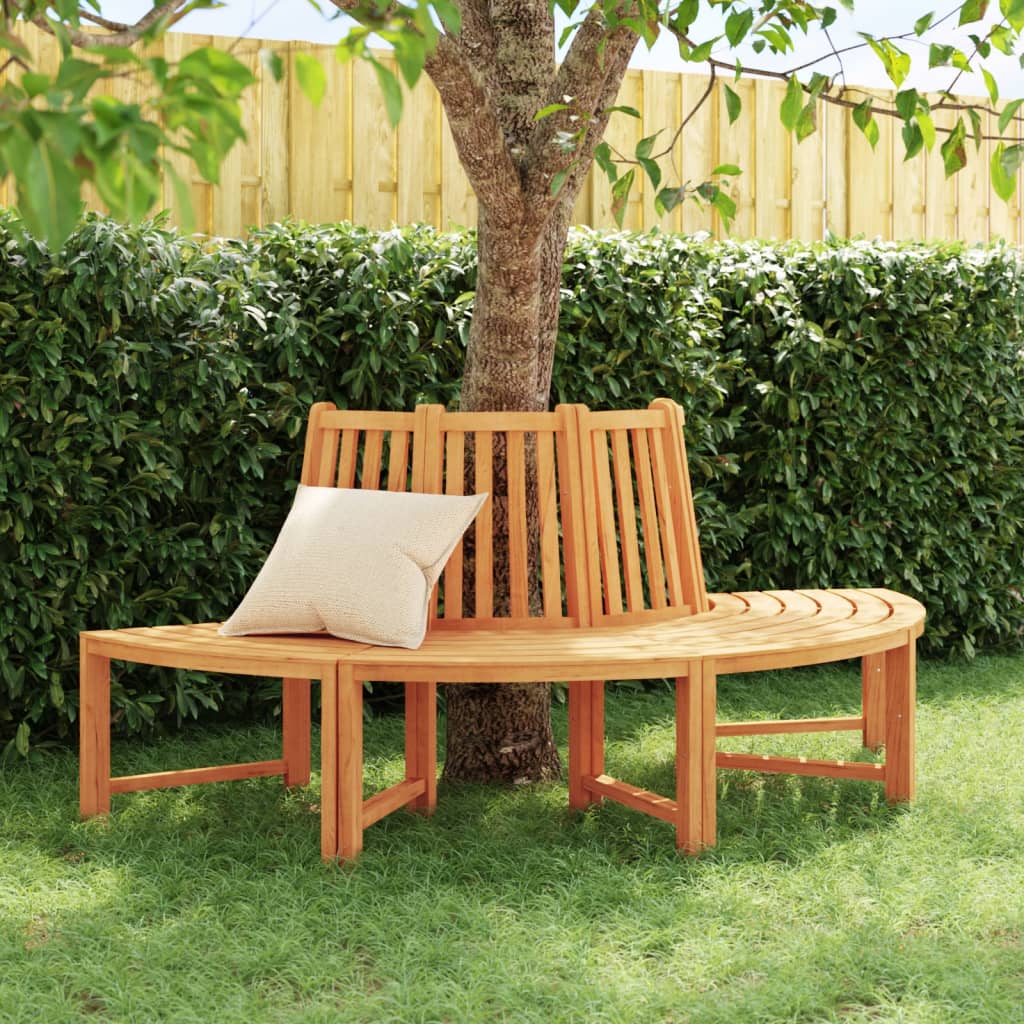 vidaXL Tree Bench Half Round Ø201 cm Solid Wood Teak