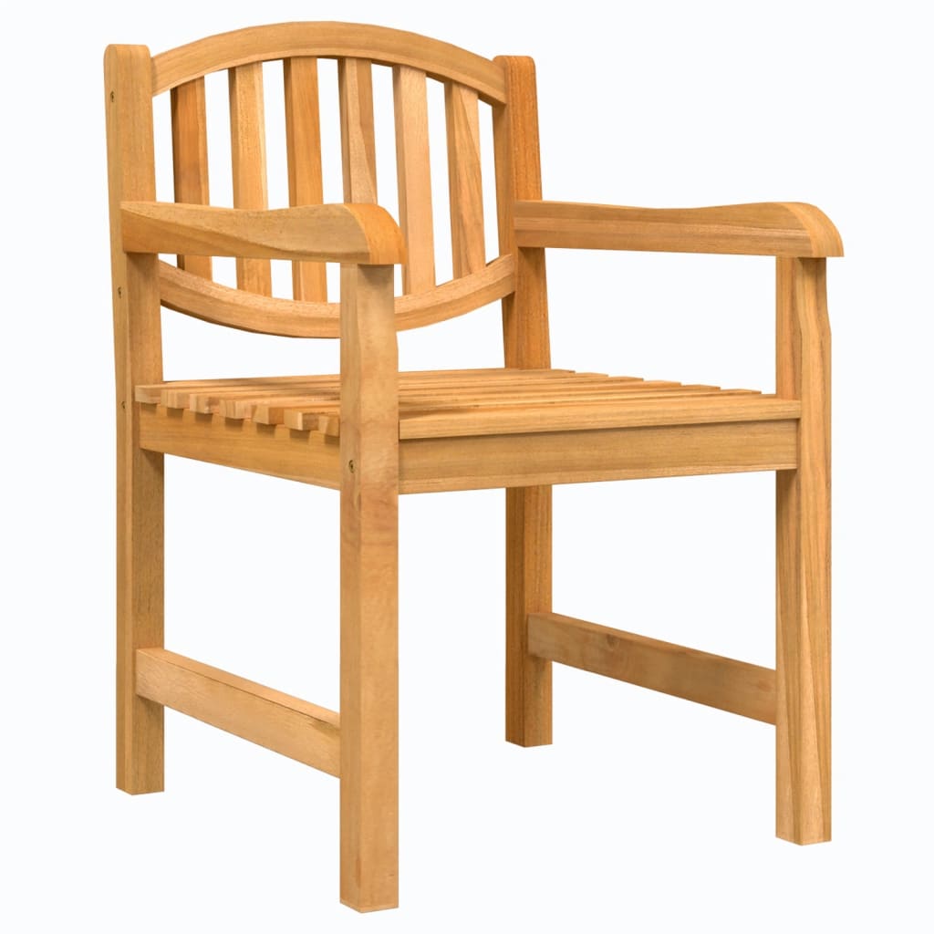 vidaXL Garden Chair | Set of 2 | Natural Teak | Solid Teak Wood | Standard