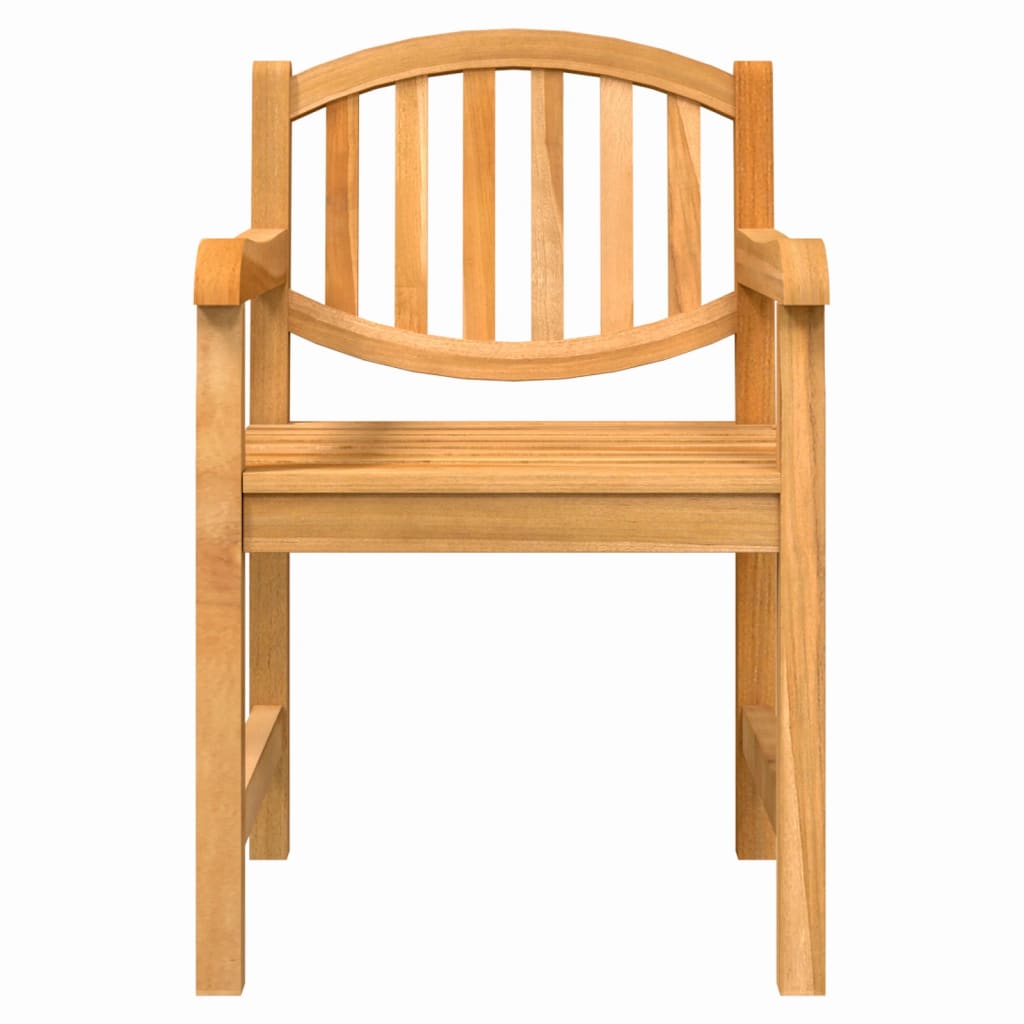 vidaXL Garden Chair | Set of 2 | Natural Teak | Solid Teak Wood | Standard