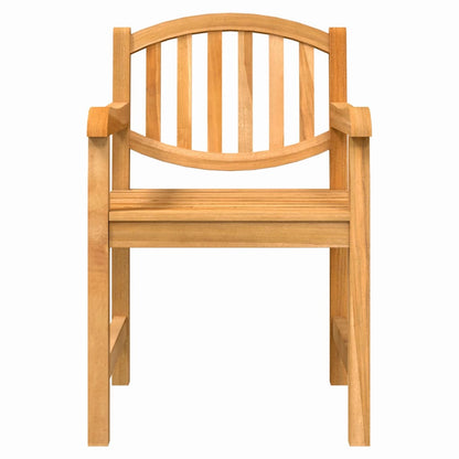 vidaXL Garden Chair | Set of 2 | Natural Teak | Solid Teak Wood | Standard