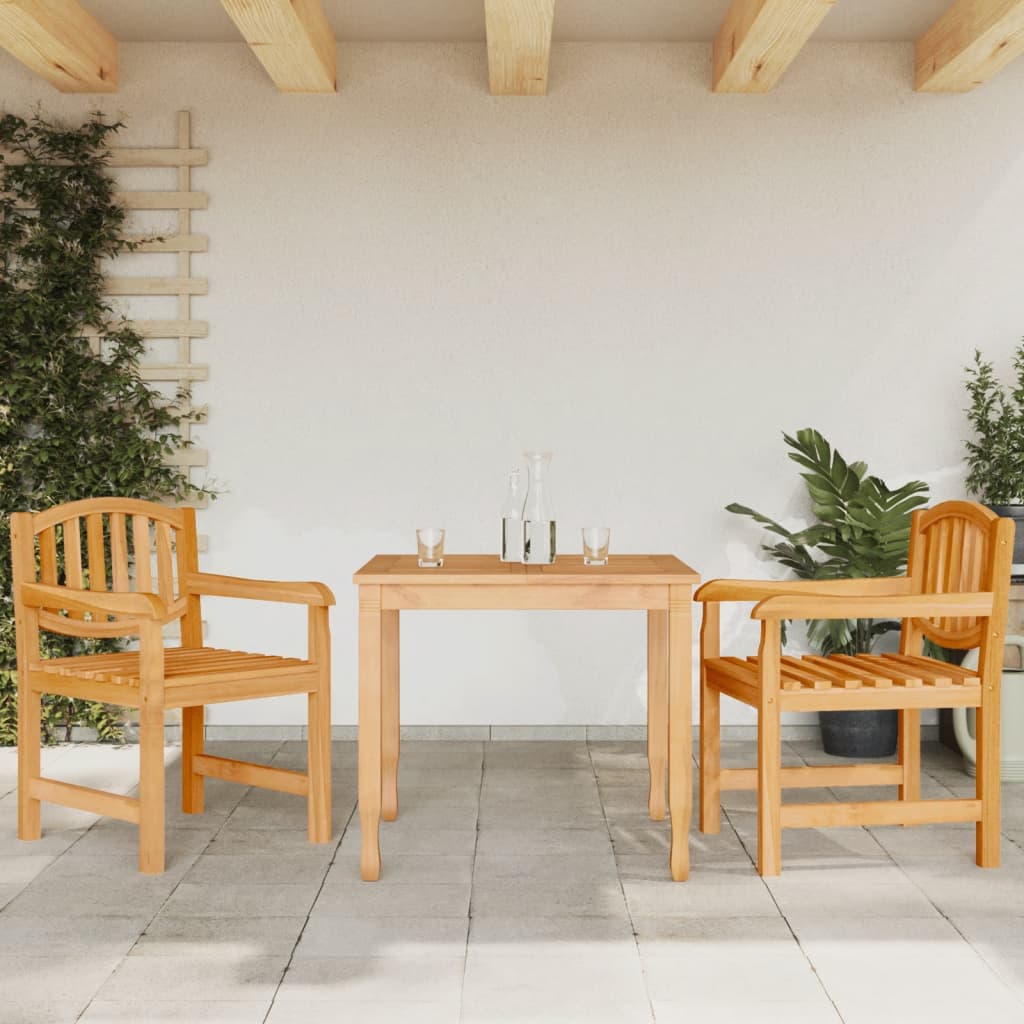 vidaXL Garden Chair | Set of 2 | Natural Teak | Solid Teak Wood | Standard