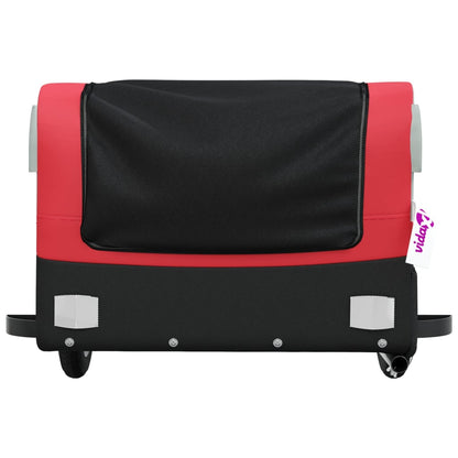 vidaXL Bike Trailer Black and Red 30 kg Iron