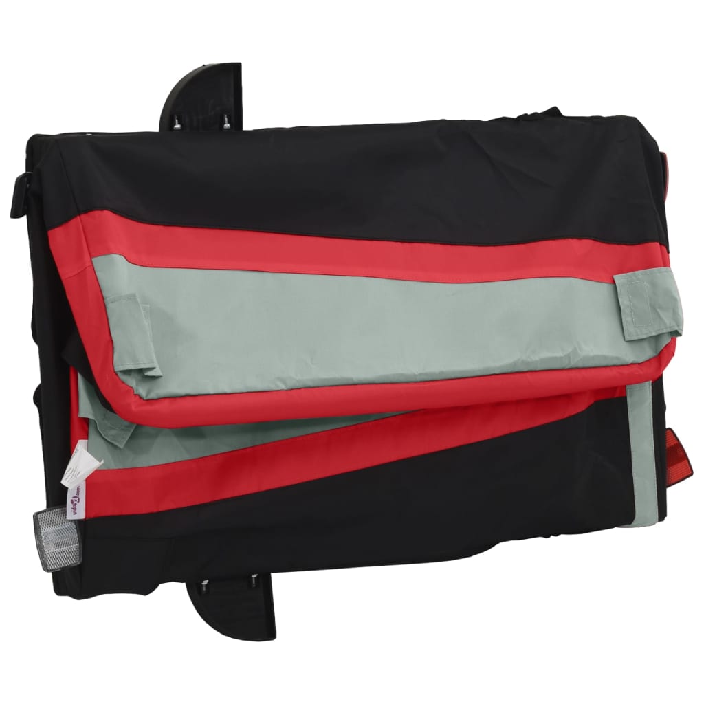 vidaXL Bike Trailer Black and Red 30 kg Iron