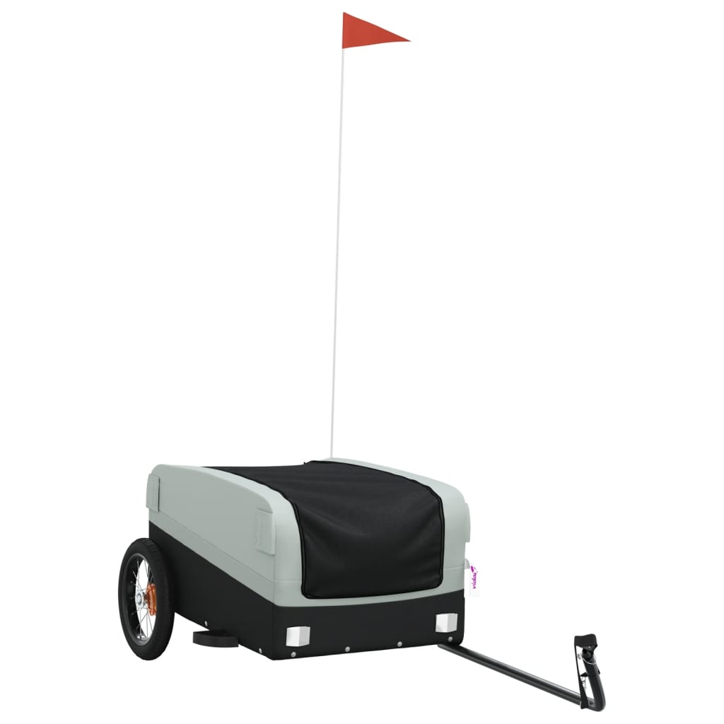 vidaXL Bike Trailer Black and Grey 30 kg Iron