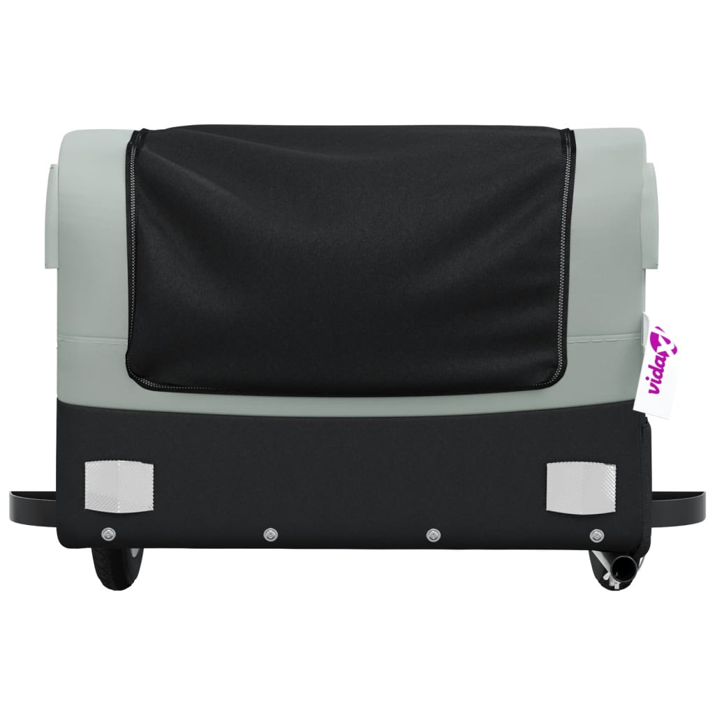 vidaXL Bike Trailer Black and Grey 30 kg Iron