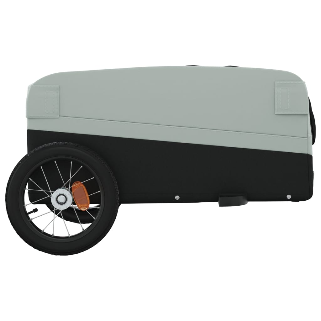vidaXL Bike Trailer Black and Grey 30 kg Iron