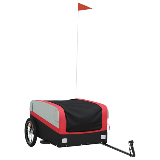 vidaXL Bike Trailer Black and Red 45 kg Iron