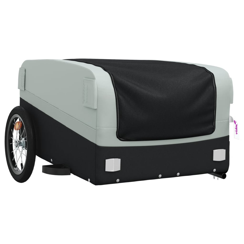 vidaXL Bike Trailer Black and Grey 45 kg Iron