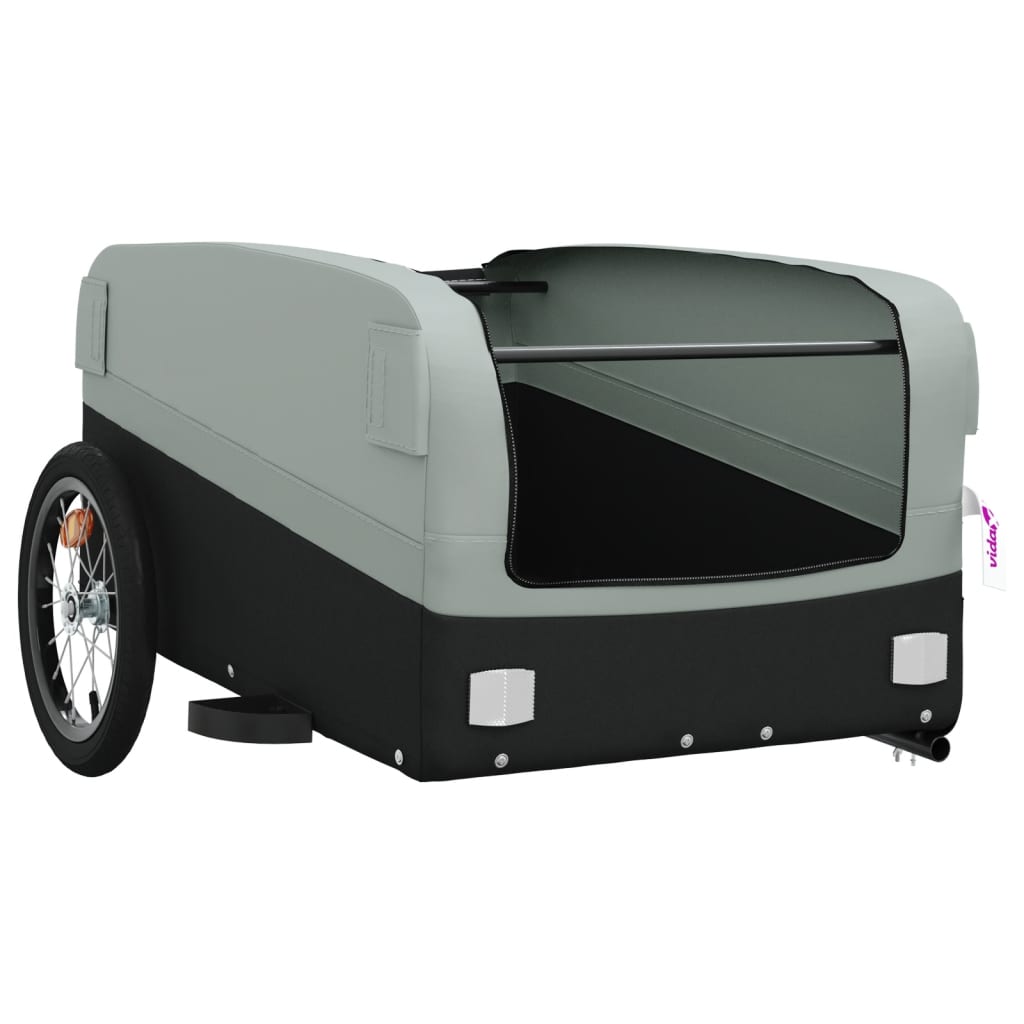 vidaXL Bike Trailer Black and Grey 45 kg Iron