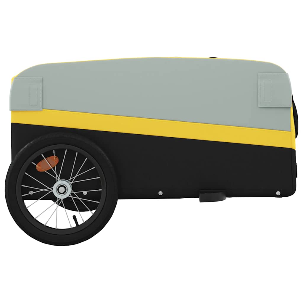 vidaXL Bike Trailer Black and Yellow 45 kg Iron
