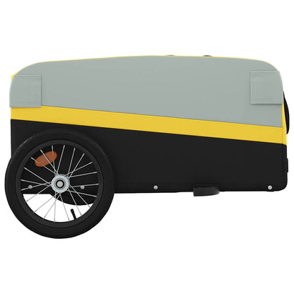 vidaXL Bike Trailer Black and Yellow 45 kg Iron