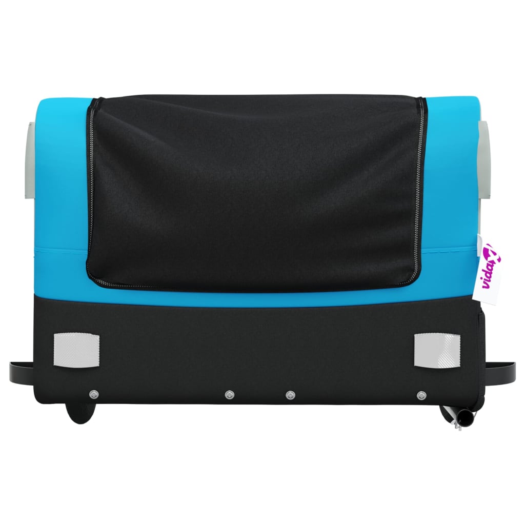vidaXL Bike Trailer Black and Blue 45 kg Iron