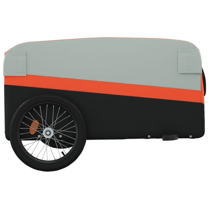 vidaXL Bike Trailer Black and Orange 45 kg Iron