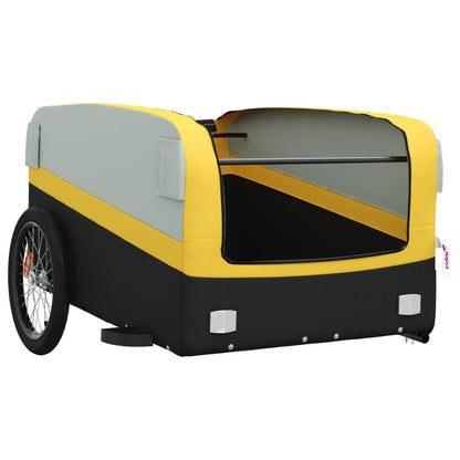 vidaXL Bike Trailer Black and Yellow 45 kg Iron