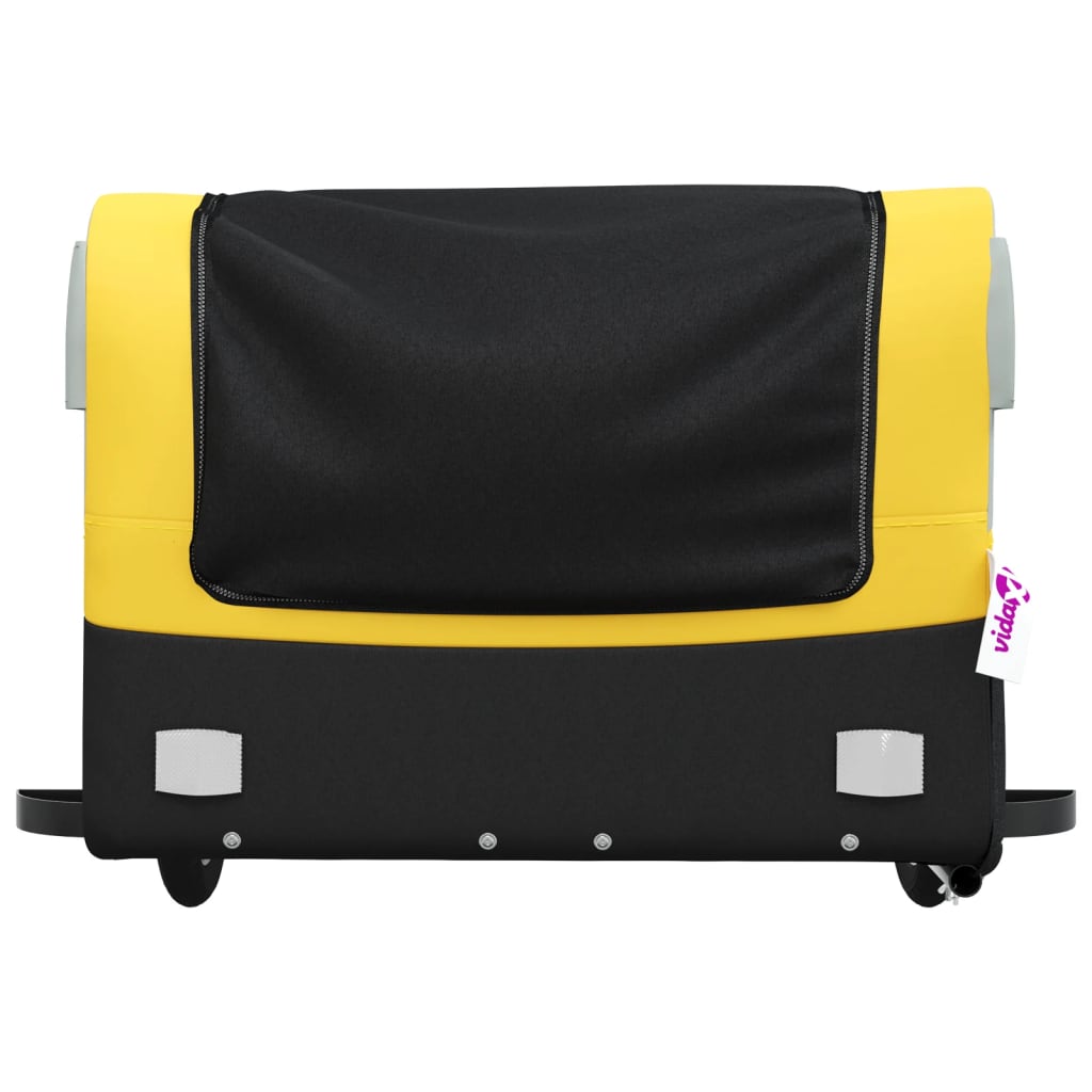 vidaXL Bike Trailer Black and Yellow 45 kg Iron