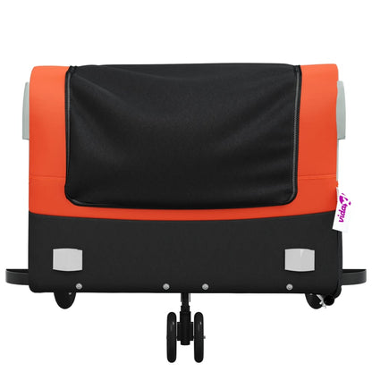 vidaXL Bike Trailer Black and Orange 45 kg Iron