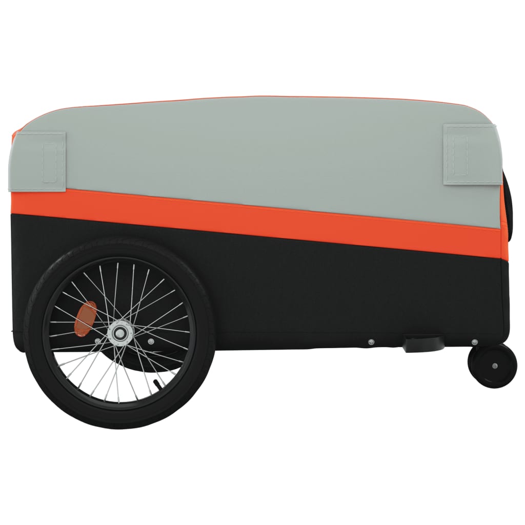 vidaXL Bike Trailer Black and Orange 45 kg Iron