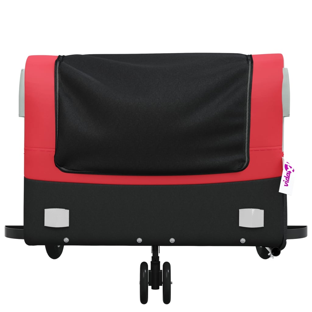 vidaXL Bike Trailer Black and Red 45 kg Iron