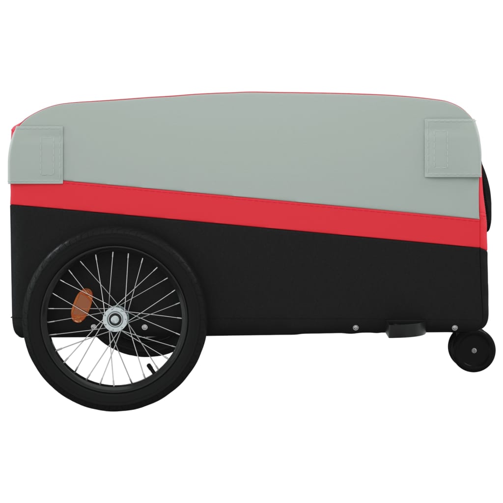 vidaXL Bike Trailer Black and Red 45 kg Iron
