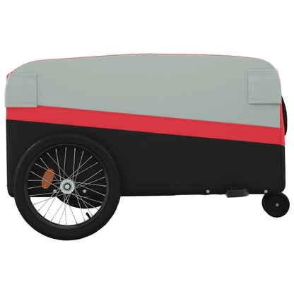 vidaXL Bike Trailer Black and Red 45 kg Iron