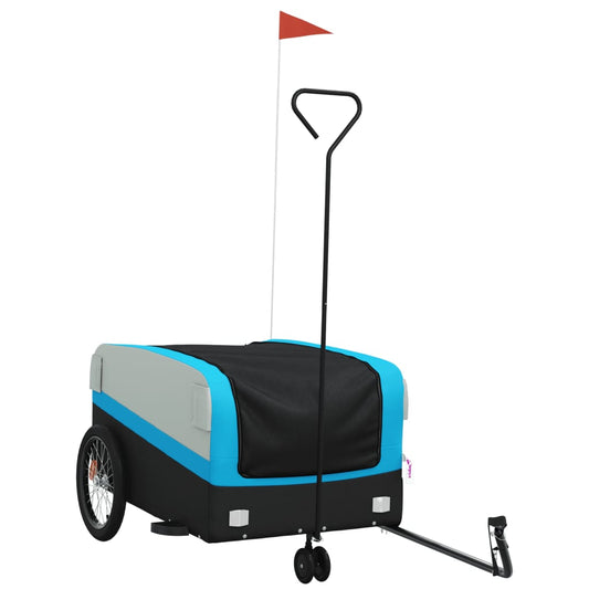 vidaXL Bike Trailer Black and Blue 45 kg Iron