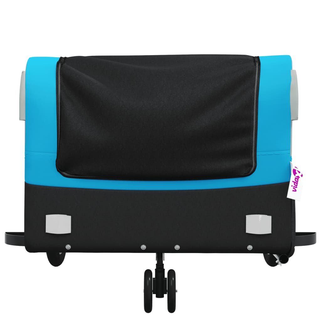vidaXL Bike Trailer Black and Blue 45 kg Iron