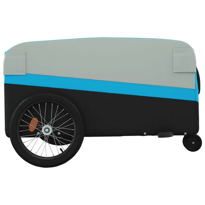 vidaXL Bike Trailer Black and Blue 45 kg Iron