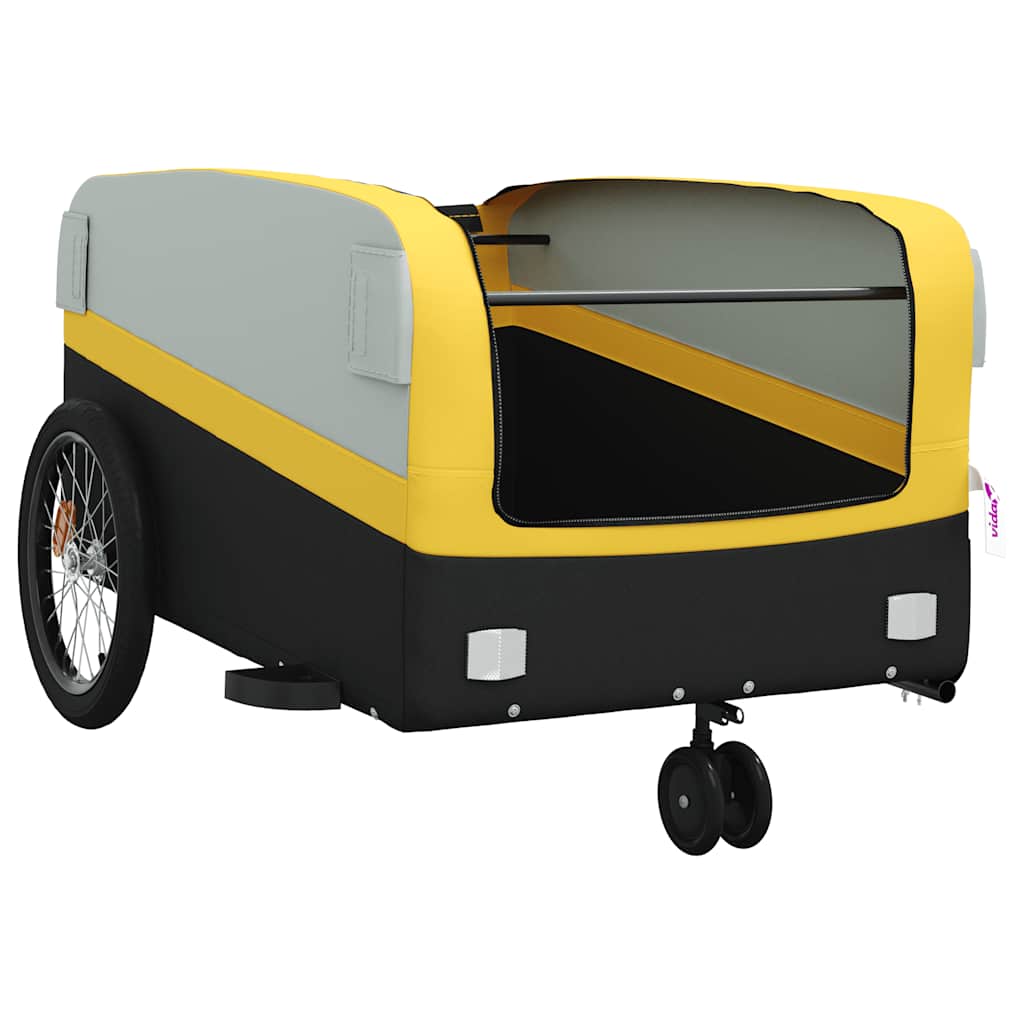 vidaXL Bike Trailer Black and Yellow 45 kg Iron