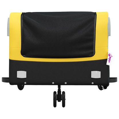 vidaXL Bike Trailer Black and Yellow 45 kg Iron