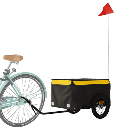 vidaXL Bike Trailer Black and Yellow 30 kg Iron