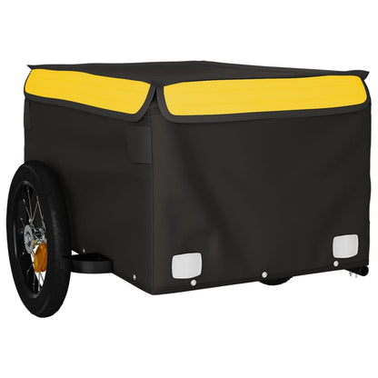 vidaXL Bike Trailer Black and Yellow 30 kg Iron