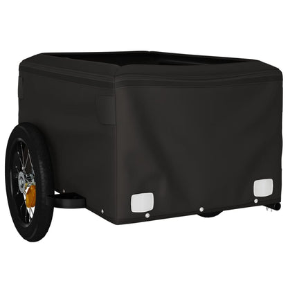 vidaXL Bike Trailer Black and Yellow 30 kg Iron