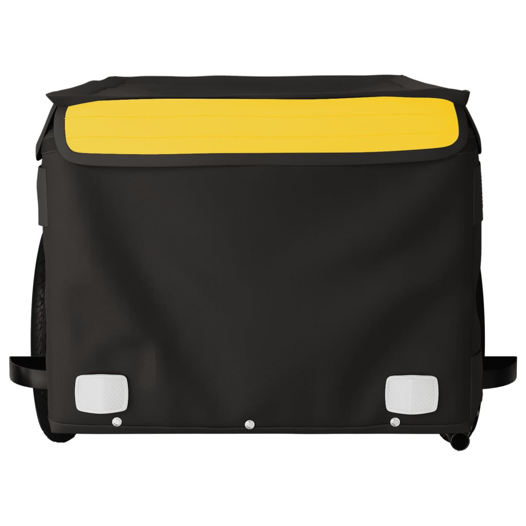 vidaXL Bike Trailer Black and Yellow 30 kg Iron